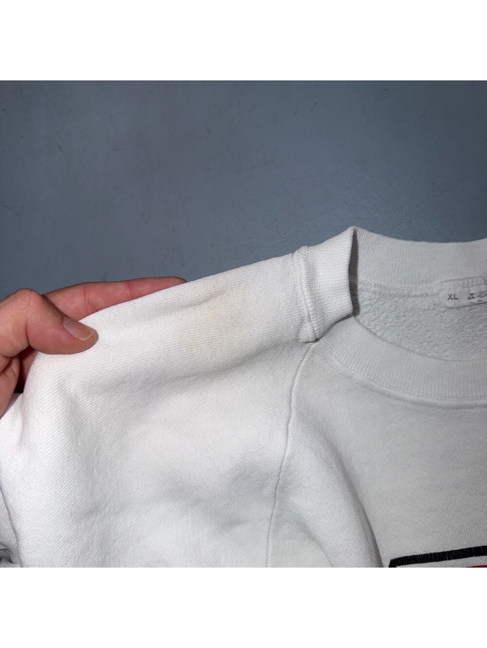 VTG Justin Boots Logo Promo Sweatshirt White Western Cowboy USA XL 1980s 80s - Picture 11 of 13